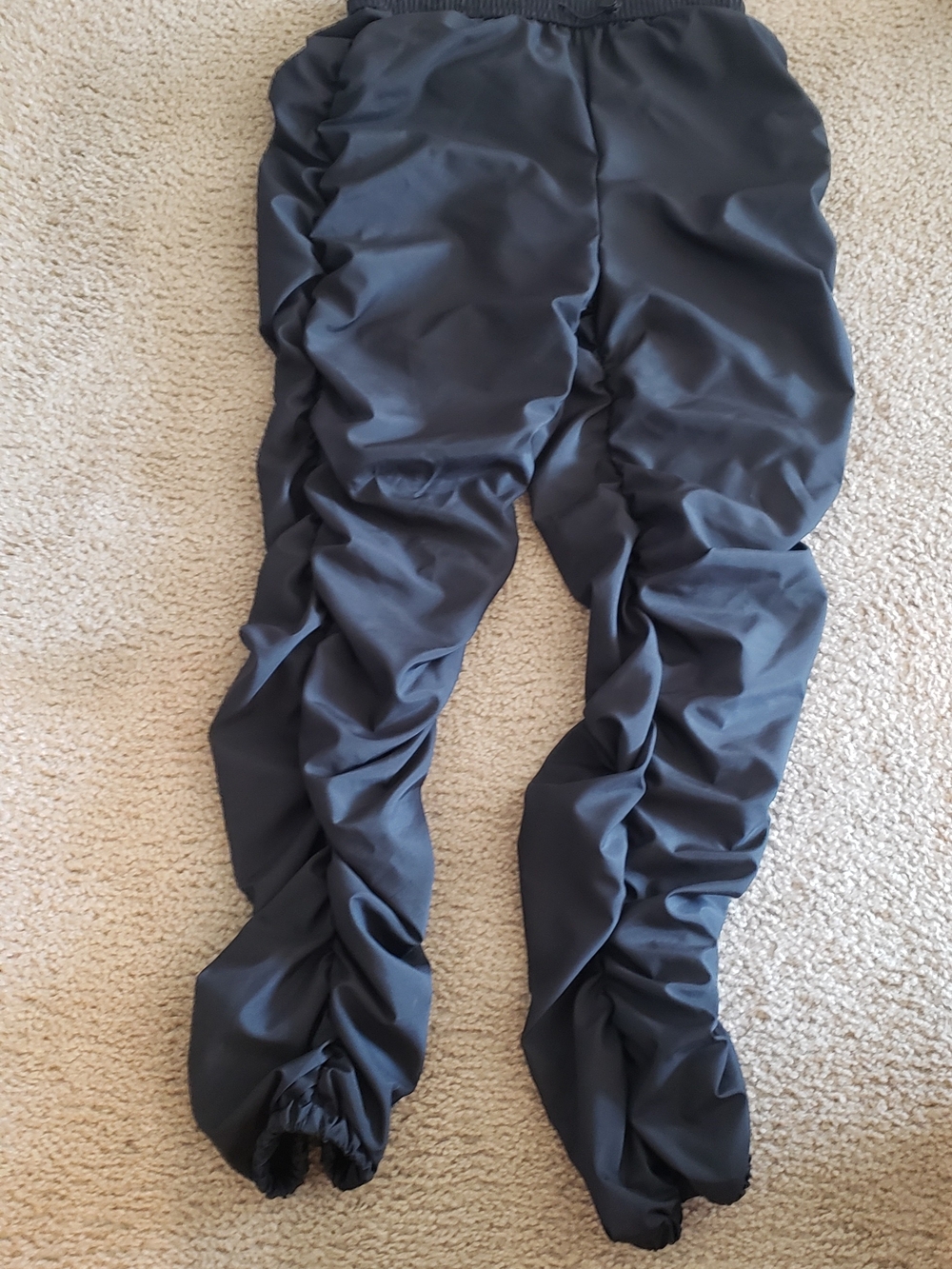 SHEIN Black Ruched Track Pants